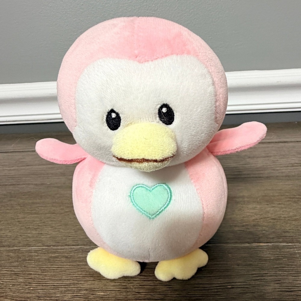 Ty Penny the Penguin Pink White Heart Plush